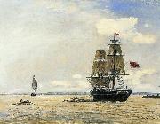 Johann Barthold Jongkind Norwegian Naval Ship Leaving the Port of Honfleur USA oil painting artist
